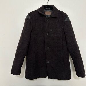 Comstock & co. Wool blend jacket faux leather elbow patch & shoulder detail 42R